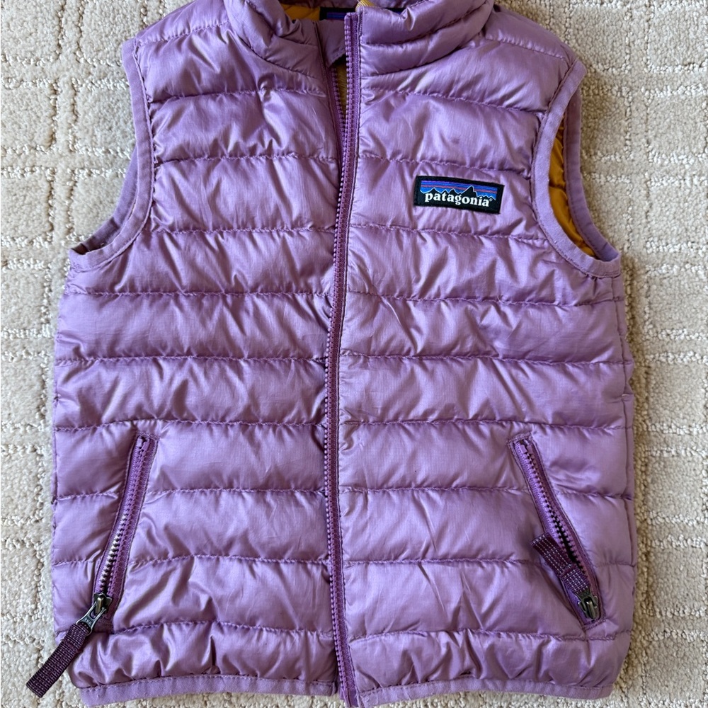 Patagonia Lavender and Mustard Puffer Vest